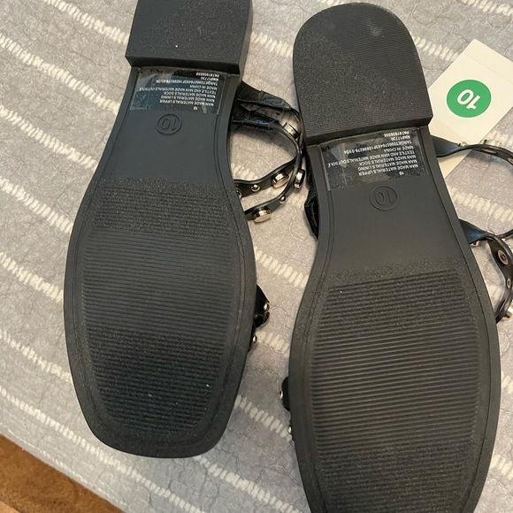 Brand New Black Sandals with gold Studs | Size: 10 strappy - Picture 3 of 3